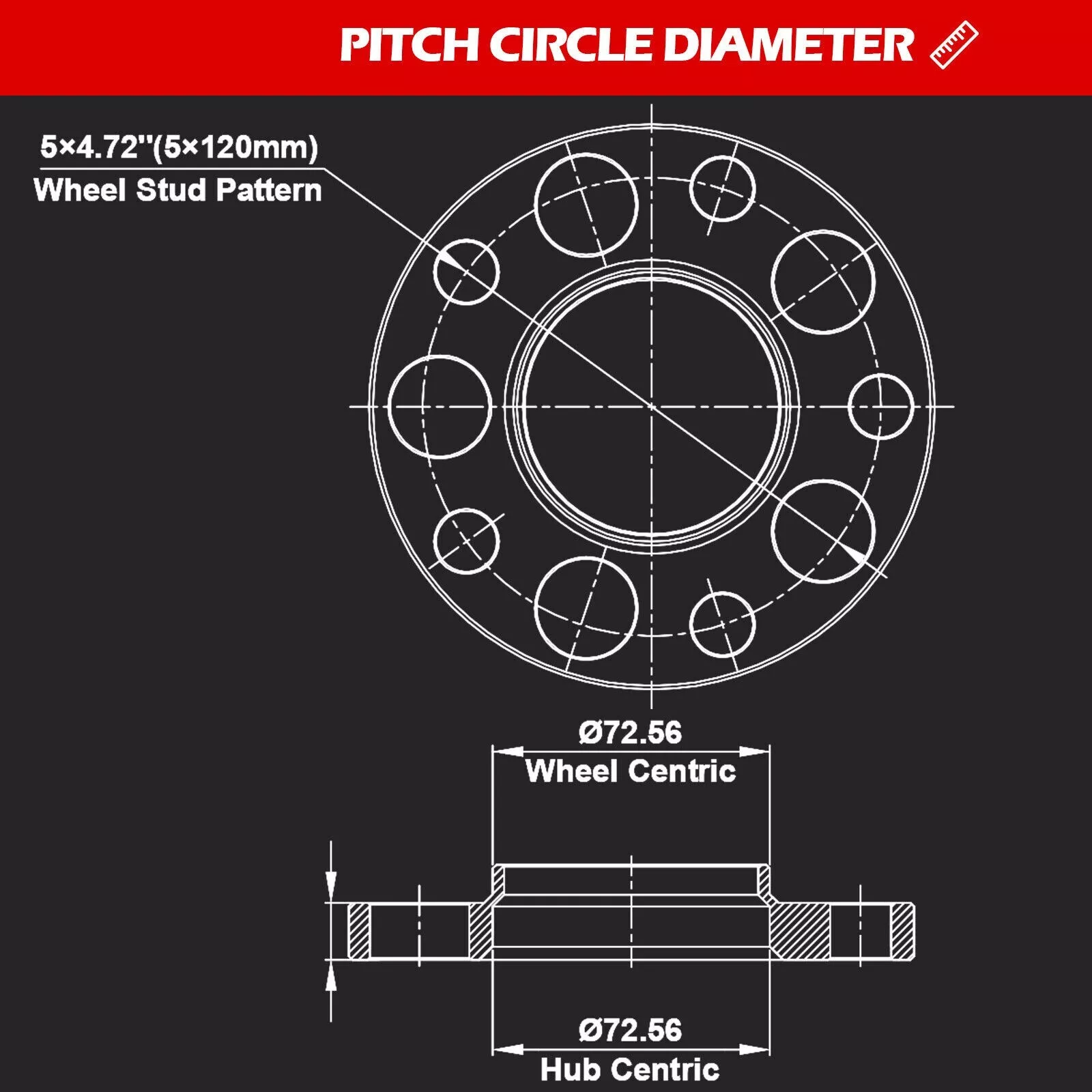 4pcs 5x120 12+15mm 72.56 BMW Staggered Wheel Spacers With 20 Pcs Extended Lug Bolts