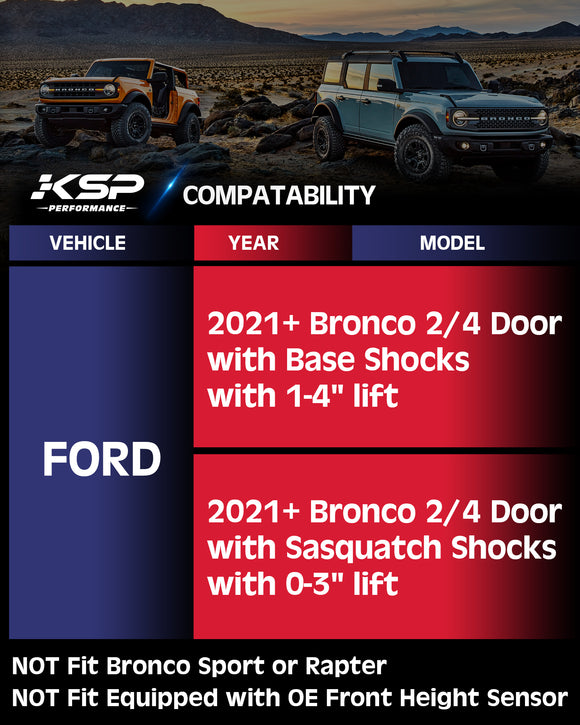 KSP Upper Control Arms For 20212024 Ford Bronco 1"4" Lift Adjustable