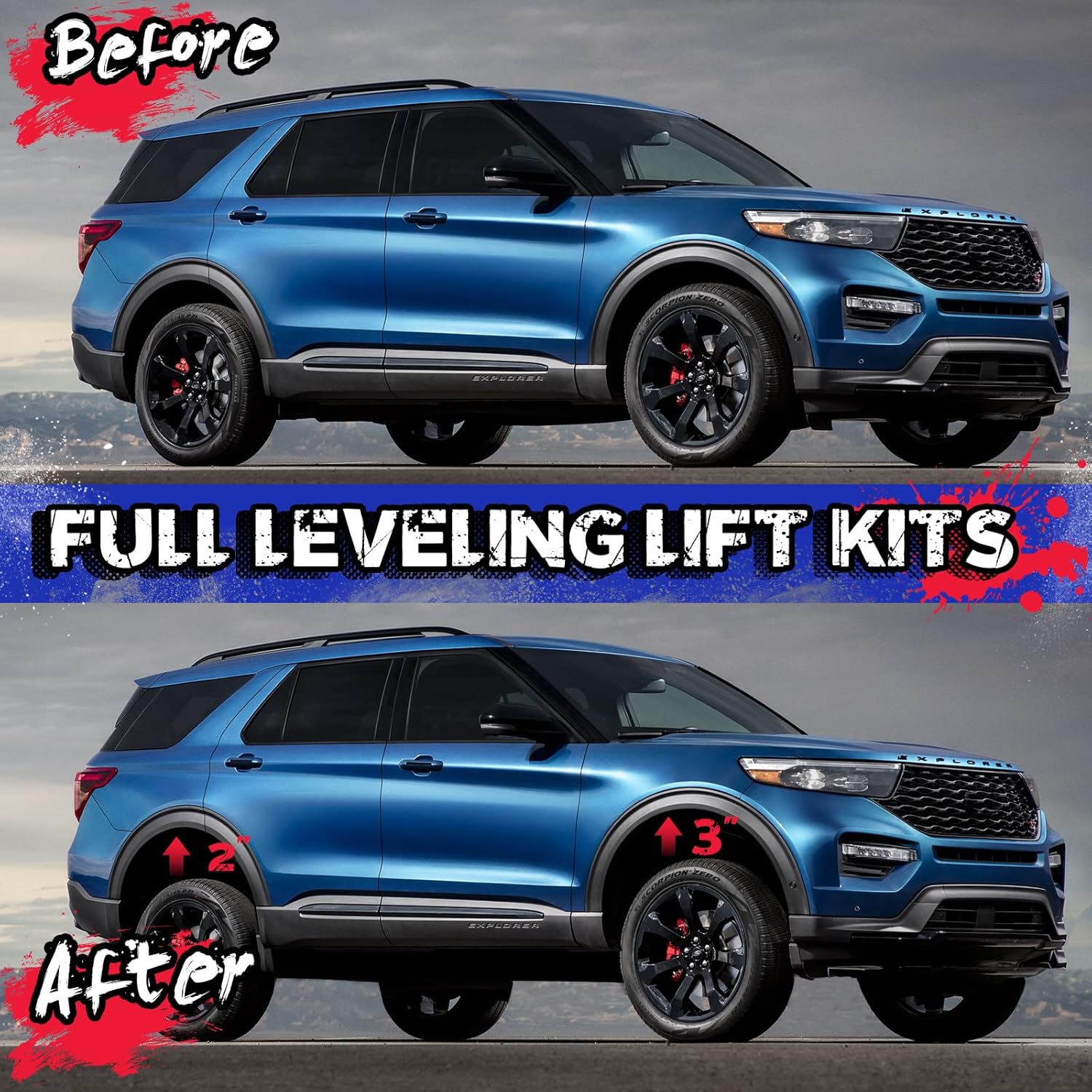 2011-2019 Ford Explorer 2.5"F+1.25"R Full leveling Lift Kit