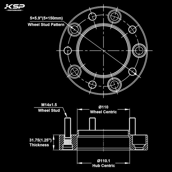 2007-2022 Tundra 1.25'' Hubcentric Wheel Spacers - Toyota Tundra/Lexus ...