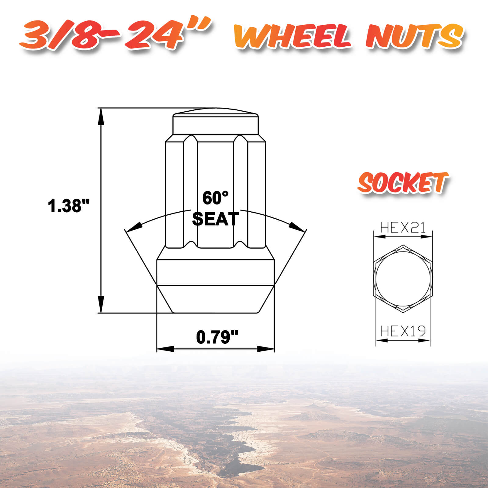 16PCS 3/8"24+1key Black Lug Nuts For Polaris KSP Performance KSP